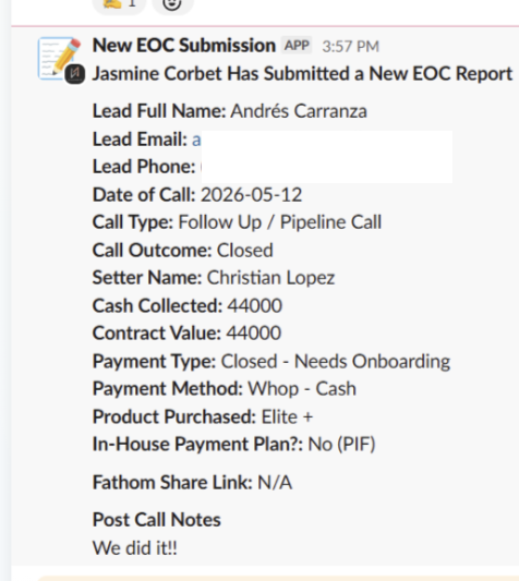 Closed EOC submission proof