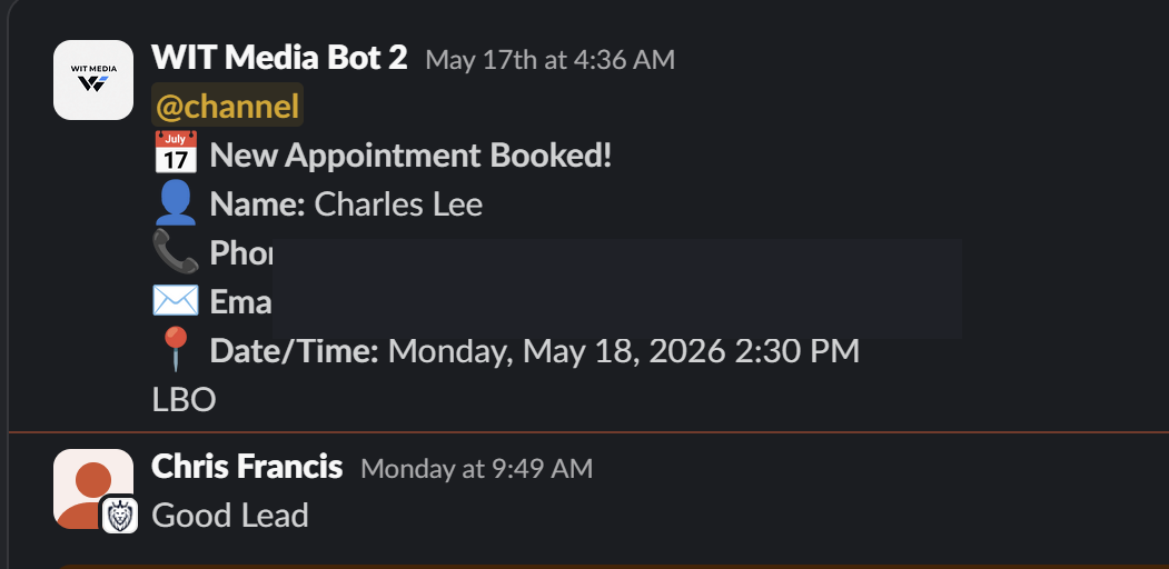 Good lead Slack thread